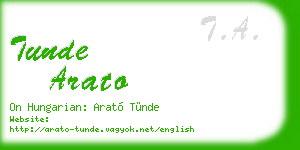 tunde arato business card